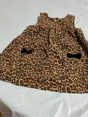 Leopard Print Baby Dress with Bow Pocket Details 1029